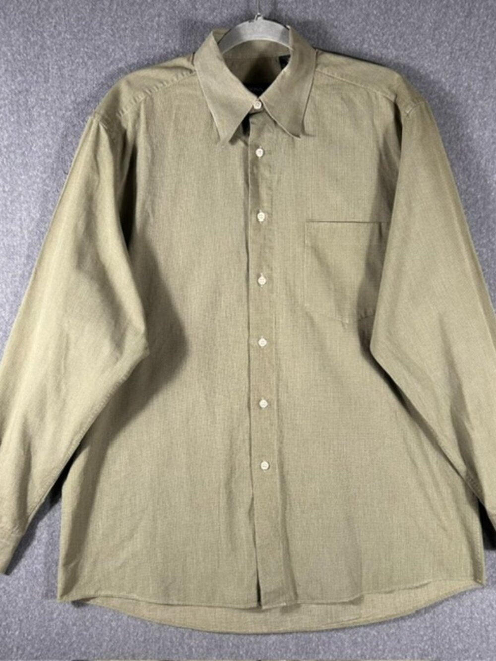 Hugo Boss Classic Dress Shirt Mens Sz 16 (34/35) Green Button Up Long Sleeve Reg